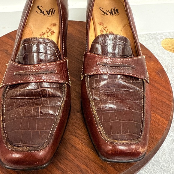 Womens SOFFT Brown Leather Loafers - Picture 5 of 11